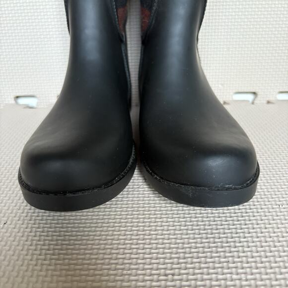 Coach Tristee Tartan Plaid Red Black Rain Boots Size EU 37 Preppy Outdoor Fall - Picture 10 of 13